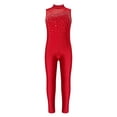 thumbnail image 4 of inhzoy Gymnastic Dance Jumpsuit for Girls Shiny Sequins Ballet Dance Leotard Burgundy 10, 4 of 8