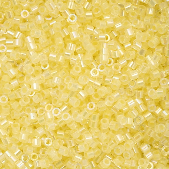 John Bead 25g Cylin Beads Pale Yellow Lined 11/0 Glass Bugle Seed Beads for Jewelry Bracelets Necklaces Earrings Making Embroidery Home Decor
