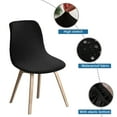 thumbnail image 3 of Mid Century Modern Waterproof Chair Slipcover,Stretch Armless Chair Covers Removable Washable Non-slip Spandex Jacquard Chair Protector for Bedroom Kitchen Living Room Ceremony-2-black, 3 of 8