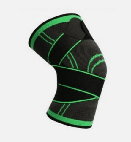 Knee Sleeve Compression Brace Support with Adjustable Wraps – Green – Sport Knee Support for Running, Gym, Joint Stability & Everyday Use