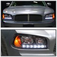 thumbnail image 2 of Spec-D Tuning Black LED Headlights Compatible with 2006-2010 Dodge Charger L+R Pair Head Light Lamp Assembly, 2 of 6