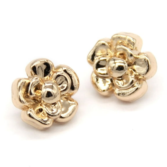 USOSOU 20Pcs 11mm(0.433inch) Cute Flower Gold Metal Buttons, for Garment, Shirt, Dress, Decorative DIY Craft Sewing Accessories(Golden)