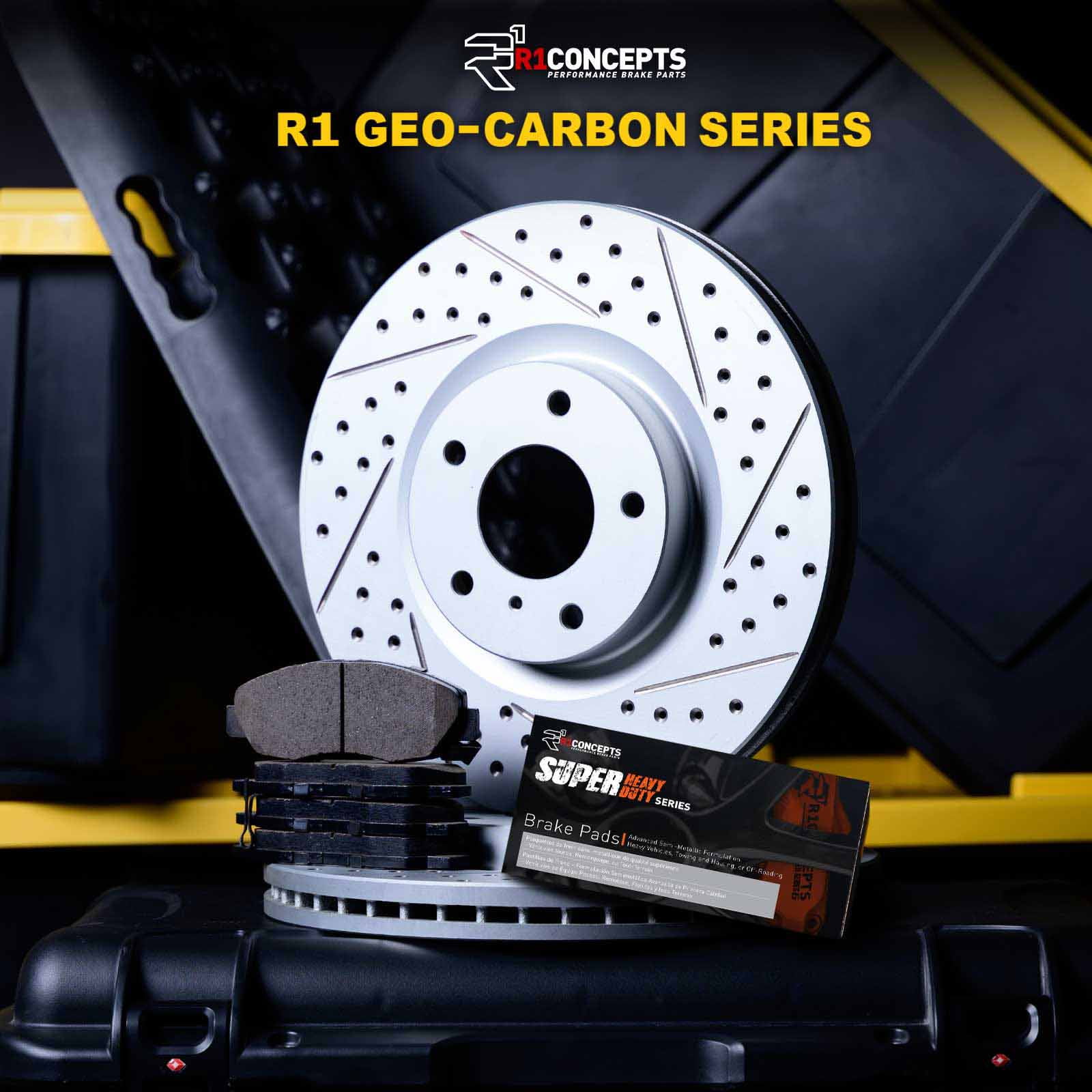 R1 Concepts Rear Brakes and Rotors Kit |Rear Brake Pads| Brake Rotors and Pads| Super Duty Brake Pads and Rotors WBXN1-48016