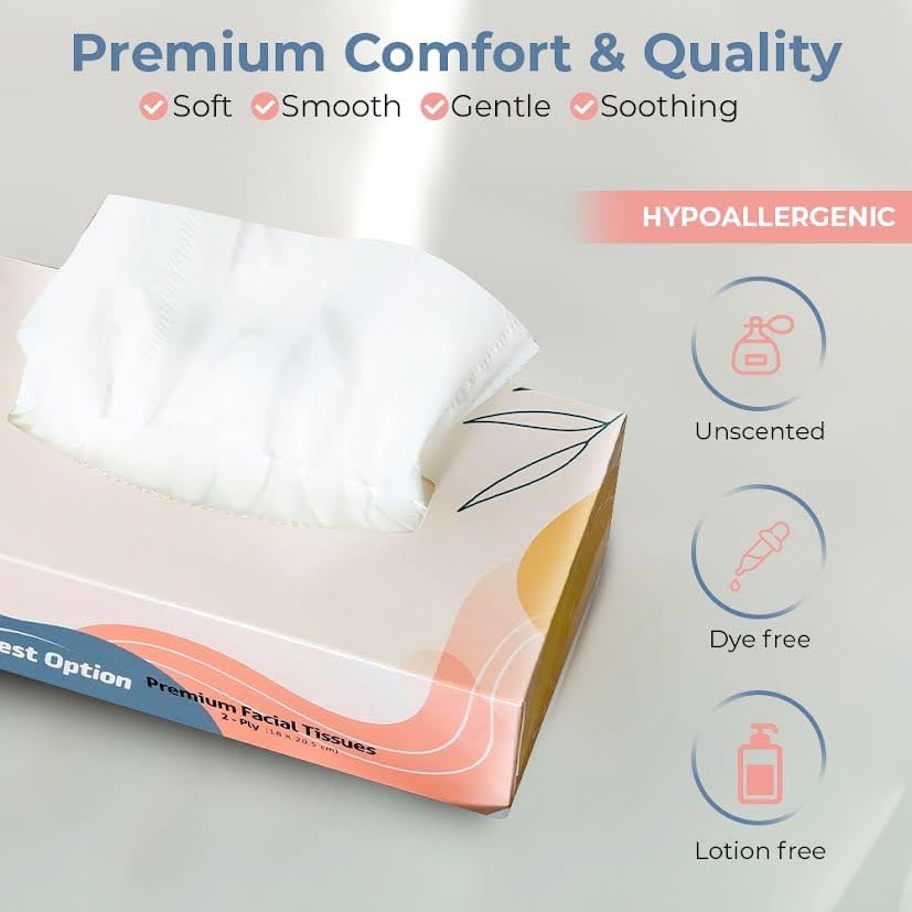 Best Option 2-Ply Facial Tissue, White, 12-Box Pack photo 5