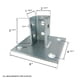 thumbnail image 4 of Paquete de 8 – Canal de base de poste de 4 agujeros cuadrado de 6 pulgadas para toda la orientación lateral del canal de puntal de 1-5/8 pulgadas – Electrogalvanizado resistente (8), 4 of 5