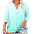 thumbnail image 2 of Xuyuer Women's Casual Plus Size Printed 3/4 Sleeve V-Neck Blouse Fashionable And Comfortable Top, 2 of 5