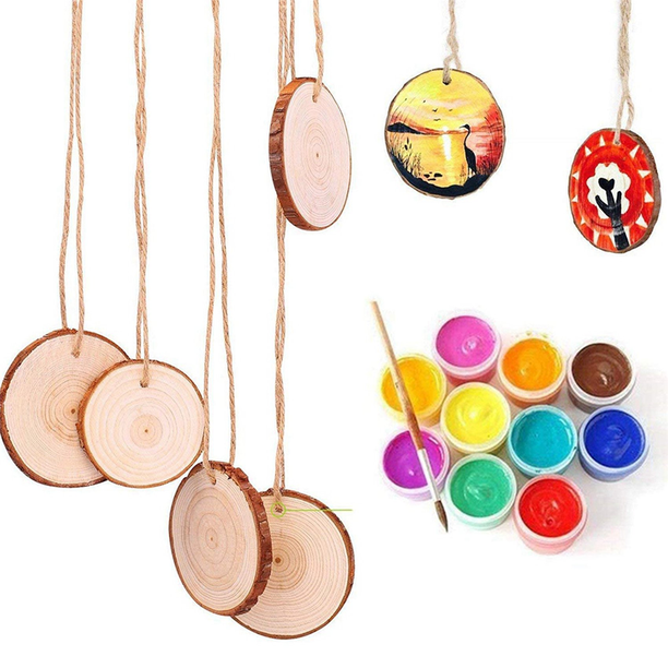 60 Pcs Tranches de Bois Non Finies avec Écorce pour Kit de Bricolage Disques de Bûches pour Ornements de Mariage 60 Pcs Tranches de Bois Non Finies avec Écorce pour Kit de Bricolage Disques de Bûches pour Ornements de Mariage