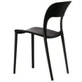thumbnail image 4 of Modern Plastic Outdoor Dining Chair with Open Curved Back, Black, 4 of 7
