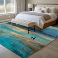 thumbnail image 4 of Large Area Rugs for Living Room Bedroom, Teal Golden Oil Painting 8'x10' Rug Washable Carpet Runner Indoor Outdoor, Modern Art Retro Abstract Non Slip Floor Mats Rug for Kitchen, Patio, 4 of 8