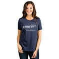 thumbnail image 2 of Reinvent Yourself Women's Fashion Relaxed T-Shirt Tee Heather Navy Medium, 2 of 5