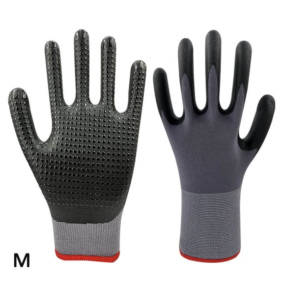 Safety Work Gloves MicroFoam Nitrile Coated Seamless Knit Nylon Gloves Touch Screen with Glue dot