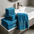 thumbnail image 3 of Bxaolu 8 Piece Bath Towel Set, Microfiber Bathroom Towel - 2 Bath Towels, 2 Hand Towels, and 4 Wash Cloths, Super Soft, Star Pattern Highly Absorbent Towels for Bathroom, Gym, Hotel, and Spa, 3 of 8