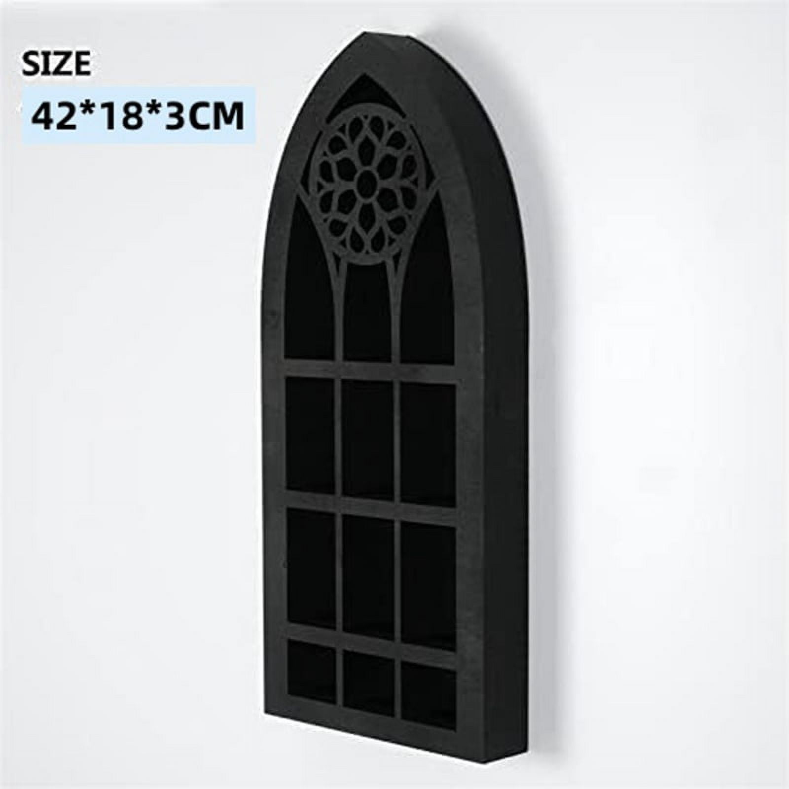 KJCQGQTZ 15.75"x7.87" Black Gothic Boho Floating Shelves