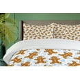 thumbnail image 4 of Ambesonne Gingerbread Man Duvet Cover Sets, Tile, 2-King, Pale Caramel Pale Blue, 4 of 7