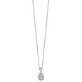 thumbnail image 4 of Auriga Fine Jewelry 14K White Gold 1.6 mm Lab Grown Diamond Teardrop Pendant Necklace for Women 18", 4 of 5