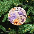 thumbnail image 5 of Ceramics Ornaments Purple Bird with Flowers Two Sides Printed Christmas Ornaments Spring Outdoor Bird Flower Ornament for Christmas Tree for Family Friend, 5 of 8