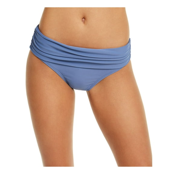 TOMMY HILFIGER Women's Blue Stretch Foldover Waist Lined Moderate Coverage Bikini Swimsuit Bottom XL