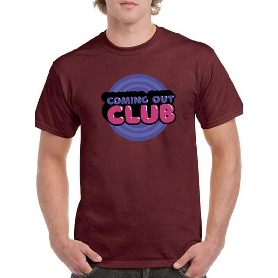 Coming Out Club Bubblegum Text T-Shirt Men -Smartprints Designs, Male 5X-Large