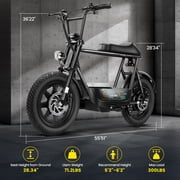 Caroma Peak 819W Electric Scooters with Seat,25Miles Range and 20mph Top Speed,16 Fat Tire ,E-scooter for Adluts with Basket,UL2272