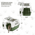 thumbnail image 2 of MoNiBloom 22" Pet Cage Portable Travel Carrier Transport Box, Hard Sided Dog Cat Kennel with Handle and 2 Doors, Airline Approved, White/Forest Green, 2 of 10