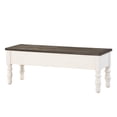 thumbnail image 1 of Pemberly Row Farmhouse Two-tone Ivory and Dark Oak Storage Bench, 1 of 7