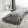 thumbnail image 6 of Move Over Light Grey Ruffle Body Pillow Sham 20x54 inches Ruffled Pattern Body Pillowcase 100% Washed Microfiber, 6 of 9