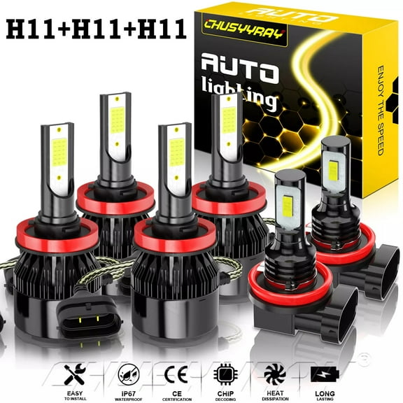 For 2016-2020 Toyota Tacoma LED Headlight High Low Beam Fog Light Bulbs Kit 6000K Pure White 6 Pack