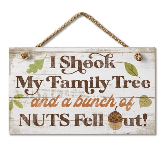 CounterArt "I Shook My Family Tree" Hanging Wood Wall Sign 9.5" by 5.75"