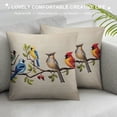 thumbnail image 3 of Nawypu  Watercolor Animal Birds Stand On Tree Branch Throw Pillow Cover Cushion Case Material Decorative, 3 of 5