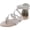 Beige, variant on Women's Strappy Buckle Accent Zip Heel Flat Sandal