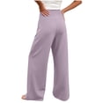 thumbnail image 6 of YuXingFu Womens Linen Pants Women Petite Skinny Culottes - Frayed Hem Travel Purple S, 6 of 9