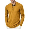 thumbnail image 3 of UDAUDU Henley Shirts for Men Long Sleeve Waffle Knit Basic Lightweight Thermal Shirts Slim Fit 2026 Fall Fashion Button Down Comfort Pullovers Yellow XS, 3 of 9