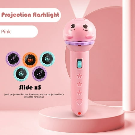 

Gzwvw Slide Projector Flashlight Projection Light Toy Slide Flashlight Lamp Education Learning Night Light Before Going To Bed