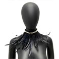 thumbnail image 1 of Faux Feather Scarf Faux Pearl Decor Soft Adjustable Lace-up Ribbon Retro Gothic Collar Cosplay Party, 1 of 4