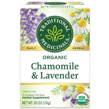 Traditional Medicinals Tea,  Chamomile with Lavender, Tea Bags, 16 Count