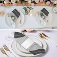 thumbnail image 2 of Black Grey Stripe Cloth Napkins, Modern Art Horizontal Striped Washable and Reusable Dinner Napkins Set of 8, Table Napkin for Kitchen Party Birthday Wedding Hotel Housewarming 20"x20", 2 of 8