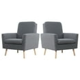 thumbnail image 4 of Frida Fleece Minimalist Accent Chair Set of 2-Color:Gray, 4 of 9