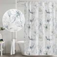 thumbnail image 4 of Green Beige Spring Floral Shower Curtain Set - 48" x 72" Washable Bathtub Curtain with 12 Hooks, Luxury Botanical Summer Waterproof Fabric Stall Shower Curtains for Bathroom/Bathtub Décor, 4 of 6