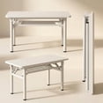 thumbnail image 6 of HDOFM 31.5 Inch Folding Computer Desk - Portable Activity Table Conference Table Home Office Desk, Attached storage rack,No Assembly,Teak, 6 of 7