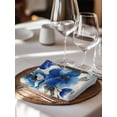 thumbnail image 6 of Blue Flowers Cloth Napkins Set of 4 Reusable Dinner Napkins, Spring Watercolor Floral Leaves Plants Beige Cocktail Napkin Washable Table Napkins for Wedding/Holiday Party/Baby Shower 20"x20", 6 of 7