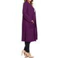thumbnail image 2 of Moa Collection Women's Plus Size Long Sleeve Open Midi Cardigan, Female, 2 of 4