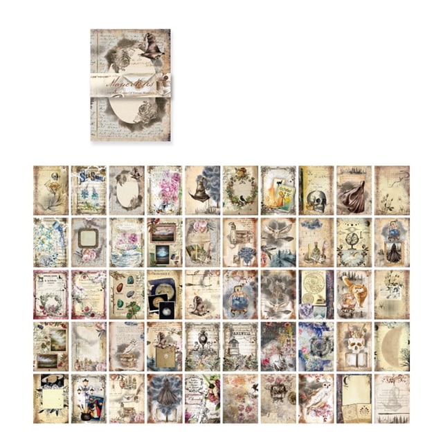 BUYISI Vintage Material Paper For Scrapbooking And Diy Crafts Set Of 100 Sheets 6 Notes On Magic