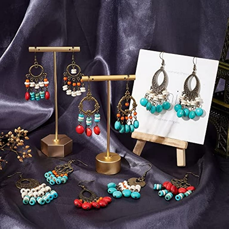 NOBRAND 1 Box DIY Make 10 Pairs Bohemian Chandelier Earrings Making Kit Including Chandelier Links Turquoise Beads Earring Findings for Women Beginners DIY
