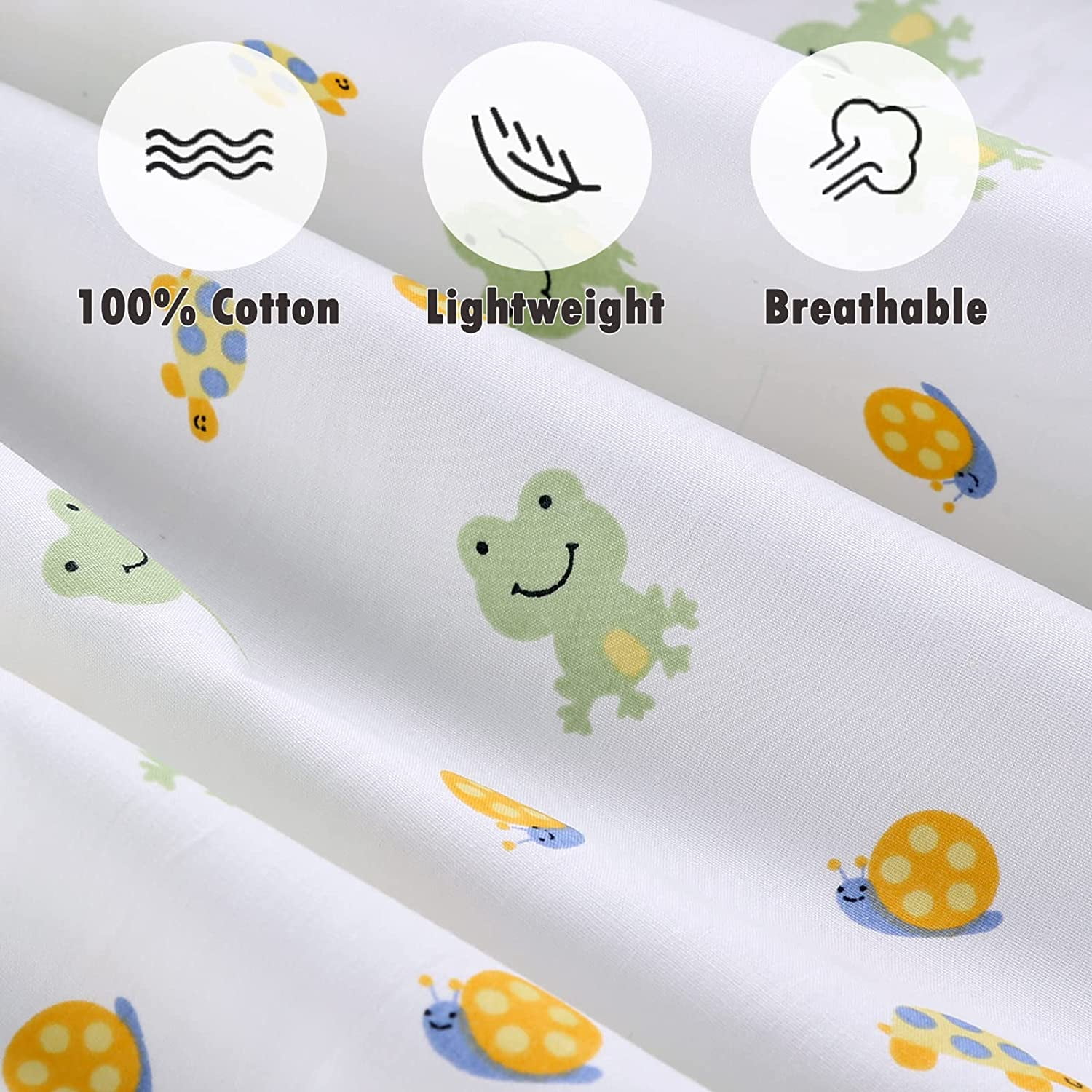 Danica 100% Cotton Fitted Baby Crib Sheet 3 Pack for baby Boys Girls |Standard Crib And Toddler Mattress Sheets | 28x52 Inch (3PK, City Frog )