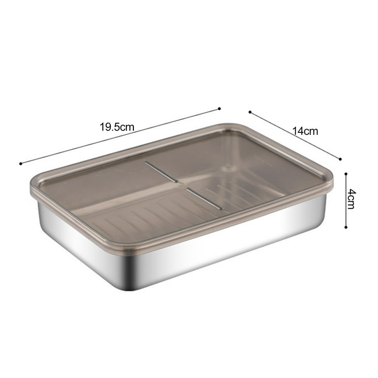 Fairnull Refrigerator Stainless Steel Cheese Container Elevated