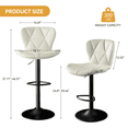thumbnail image 5 of Villeston Modern Bar Stools Set of 2, Adjustable Faux Leather Upholstered Swivel Bar Stools, Counter Height Bar Chairs with Back for Kitchen Island,Beige, 5 of 6