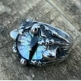 thumbnail image 5 of MENDEL Cool Mens Stainless Steel Dragon Claw Blue Evil Eye Eyeball Ring Sz 7-13, 5 of 6