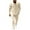 Beige, variant on Men Button-Collar Walk Set, Elastic Waist Long Sleeve Quick-Dry Workout Suit for Men White L
