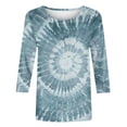 thumbnail image 5 of Oalirro Blue Ladies Tops Short Sleeve Crew Neck Three-Quarter Sleeve Top M, 5 of 6