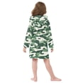 thumbnail image 4 of FORMRS Niños Bathrobe Unisex Hooded Robe Soft Plush Pajamas Sleepwear, Size 7-9T, Light Green Camouflage Design, 4 of 7
